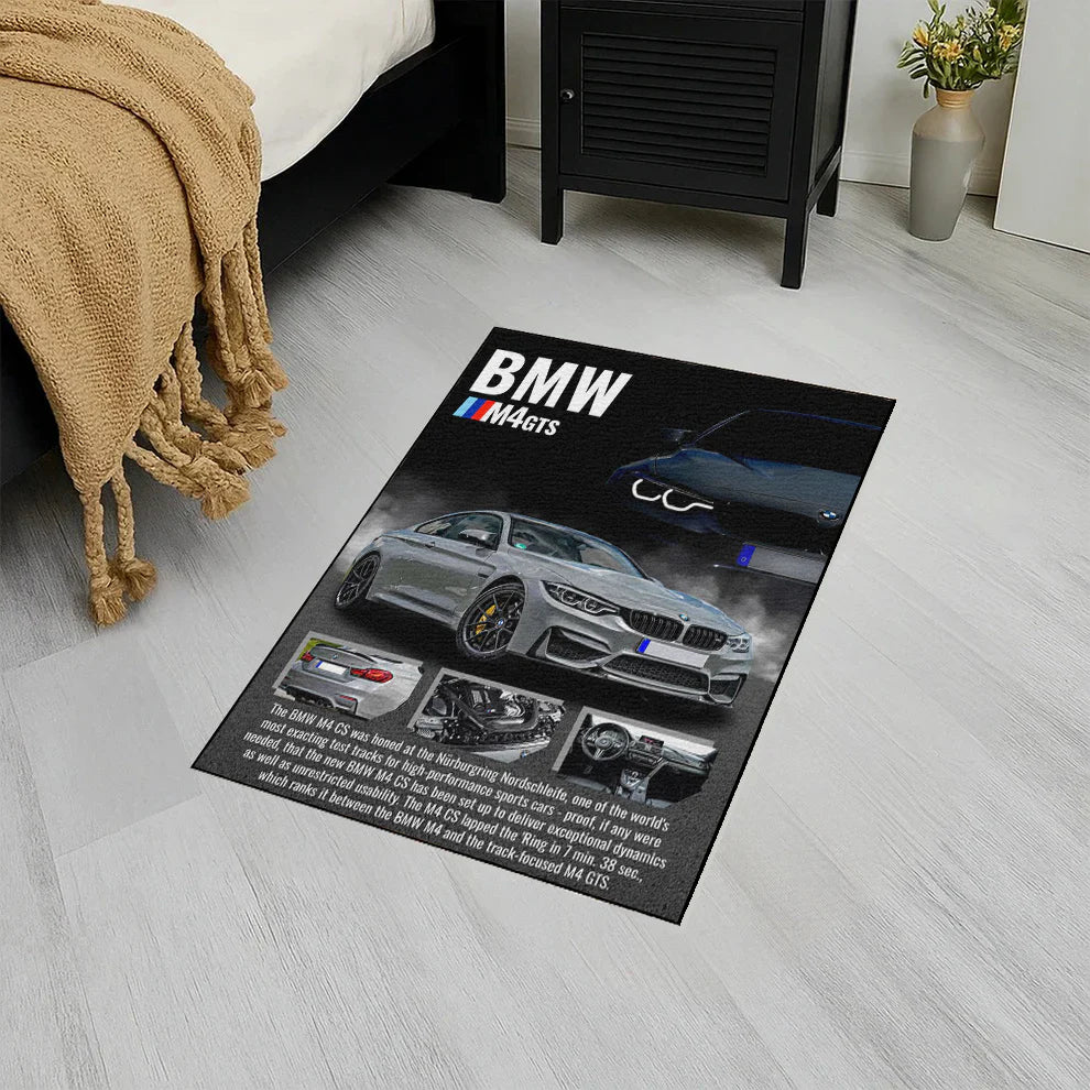 M4 F82 Gri A/S Baskı Duvar Halı