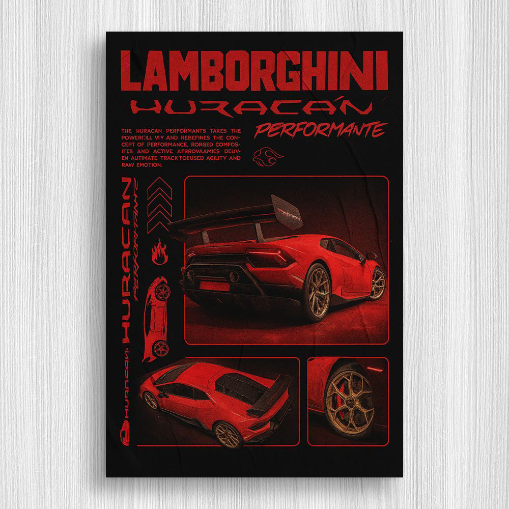 Huracan Kırmızı S/C Baskı Duvar Halı