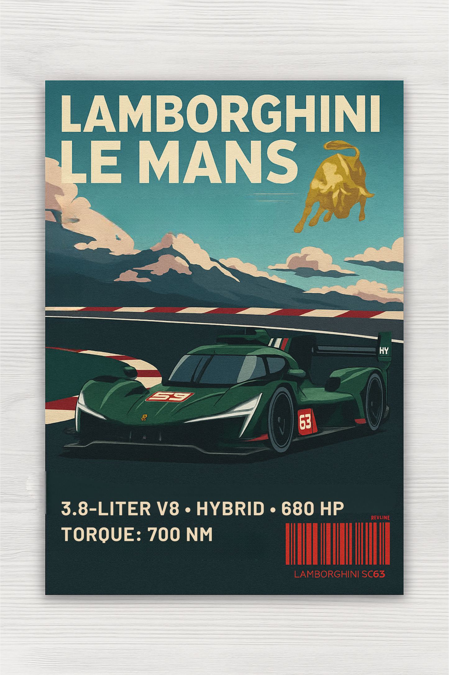 Revline 3D Baskı Le Mans -LAMBORGHINI SC63