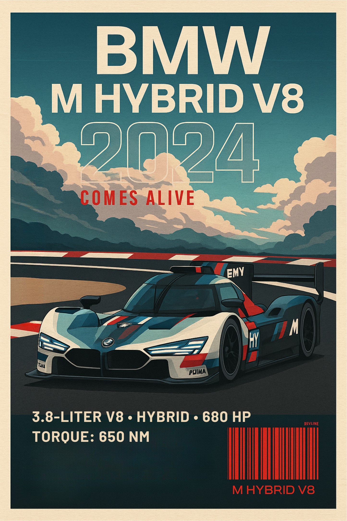 Revline 3D Baskı Le Mans -BMW M-V8