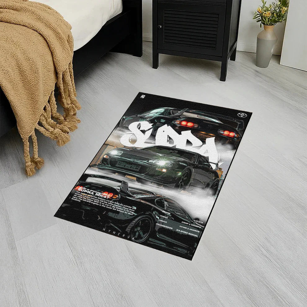 Supra MK4 Yeşil Baskı Duvar Halı