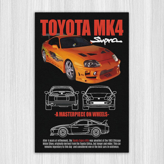 Supra MK4 Turuncu Baskı Duvar Halı