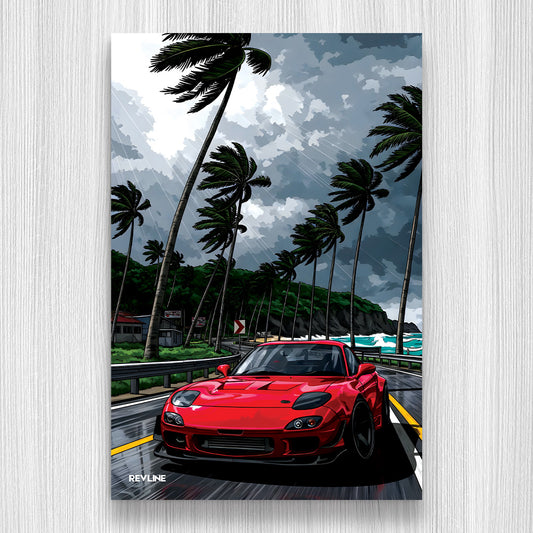 RX-7 (FD3S) N/A Baskı Duvar Halı