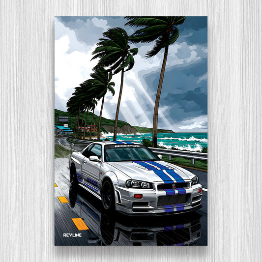 Skyline GT-R R34 N/A Baskı Duvar Halı