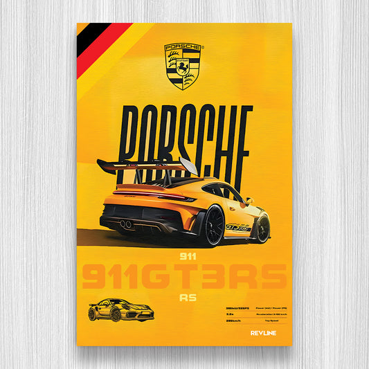 GT3RS Sarı S/C Baskı Duvar Halı