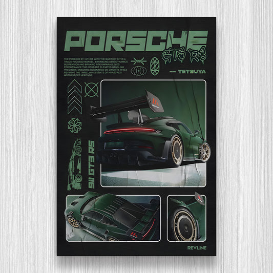 GT3RS Yeşil S/C Baskı Duvar Halı