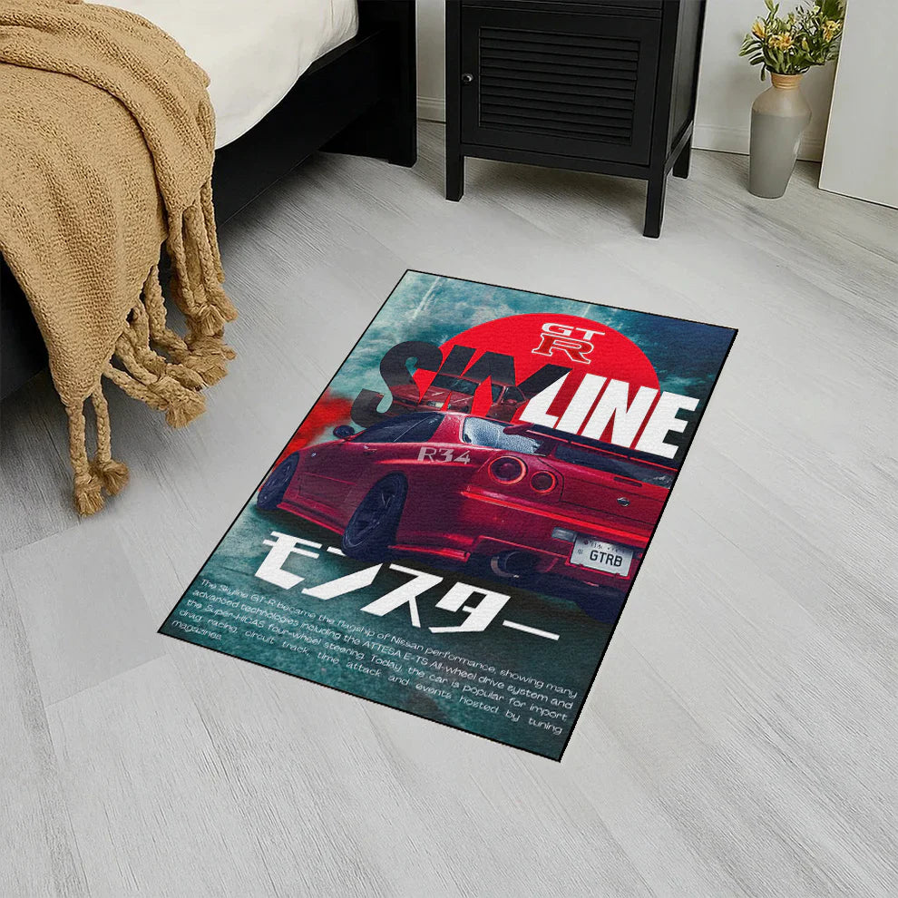 GT-R R34 Art Baskı Duvar Halı