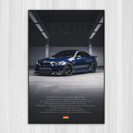 M3 E92 Mavi A/S Baskı Duvar Halı