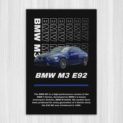 M3 E92 Şerit A/S Baskı Duvar Halı