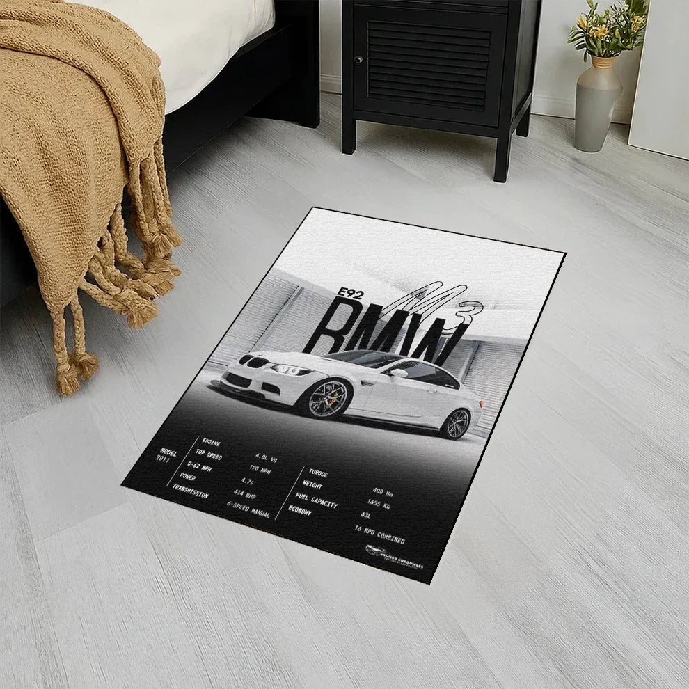 M3 E92 Beyaz A/S Baskı Duvar Halı