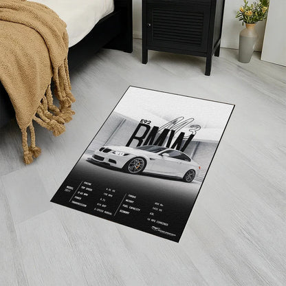 M3 E92 Beyaz A/S Baskı Duvar Halı