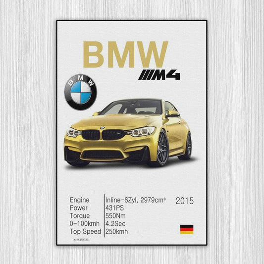 M4 F82 Gold A/S Baskı Duvar Halı