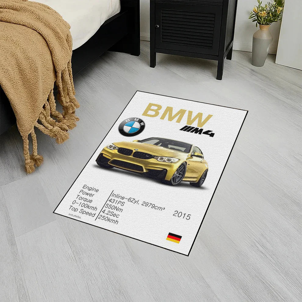 M4 F82 Gold A/S Baskı Duvar Halı