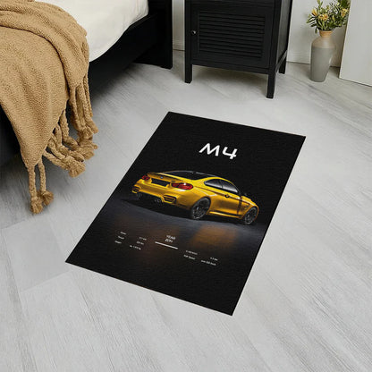 M4 F82 Siyah A/S Baskı Duvar Halı