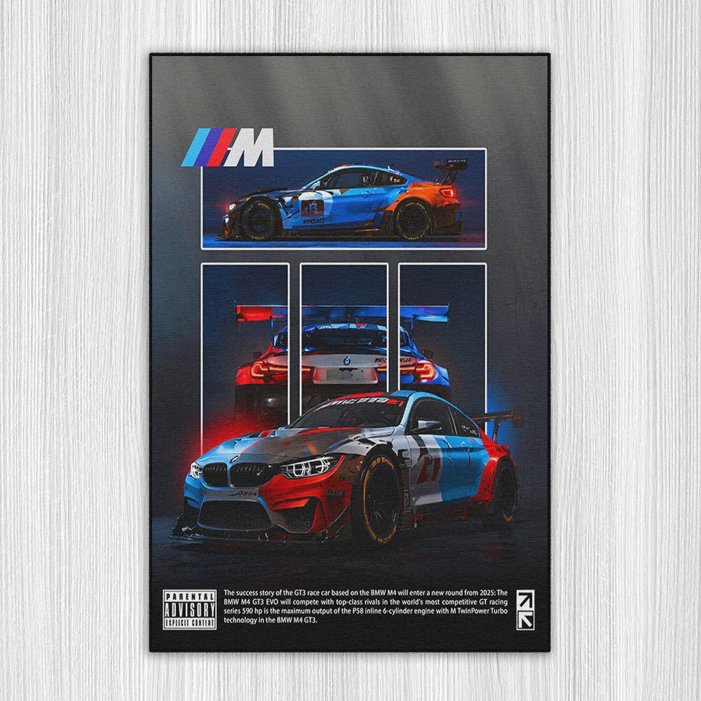 M4 F82 Mavi A/S Baskı Duvar Halı