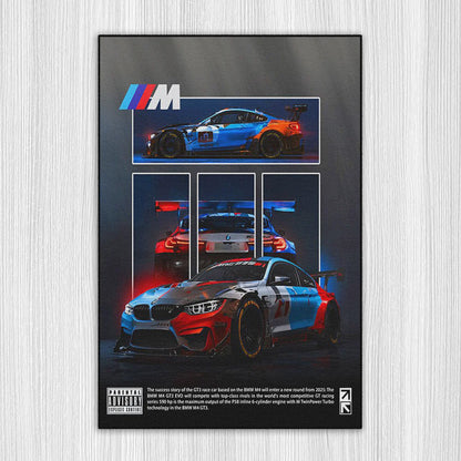 M4 F82 Mavi A/S Baskı Duvar Halı