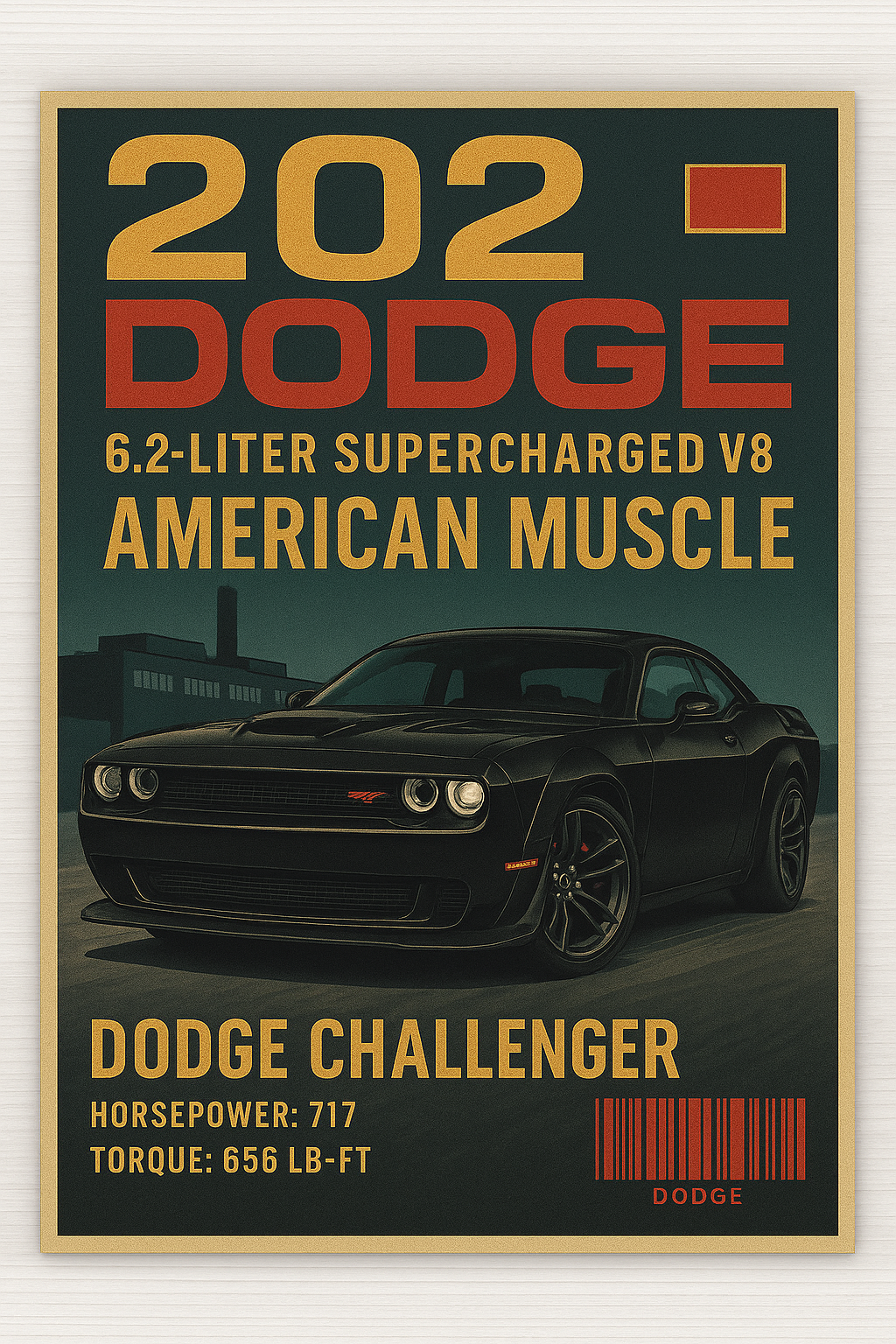 Dodge challenger Baskılı Halı