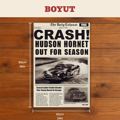 Doc Hudson Crash Gazete Baskı Duvar Halı