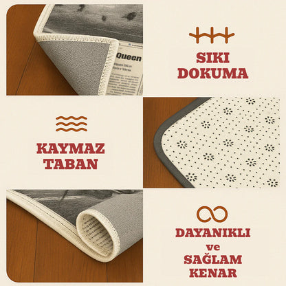 Doc Hudson Crash Gazete Baskı Duvar Halı