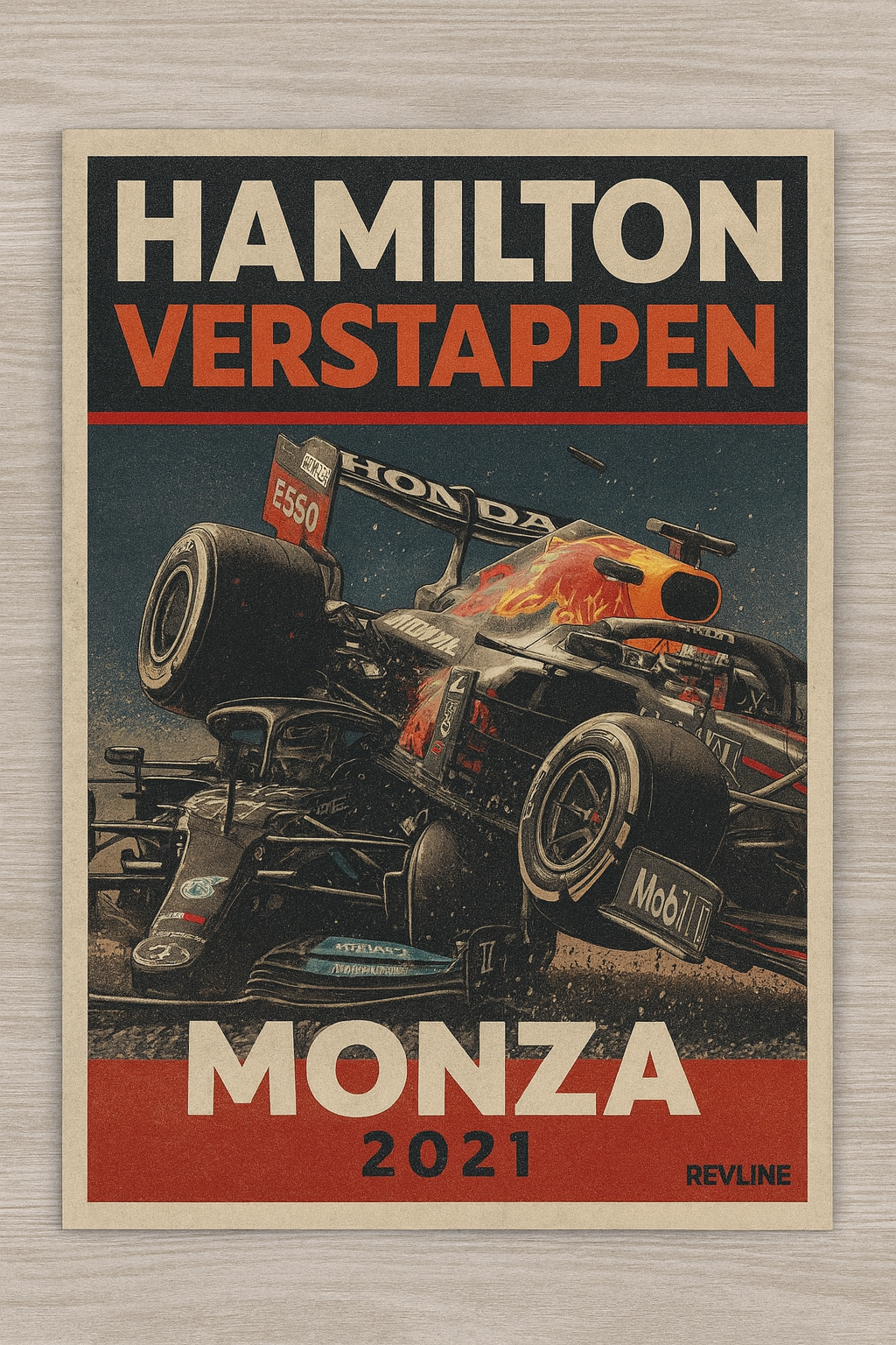 Revline 3D Baskı Hamilton Verstappen Kaza