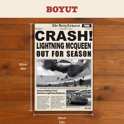 McQueen Crash Gazete Baskı Duvar Halı