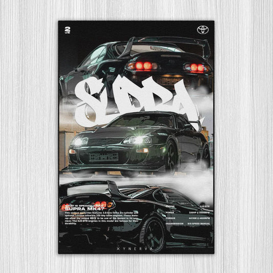 Supra MK4 Yeşil Baskı Duvar Halı