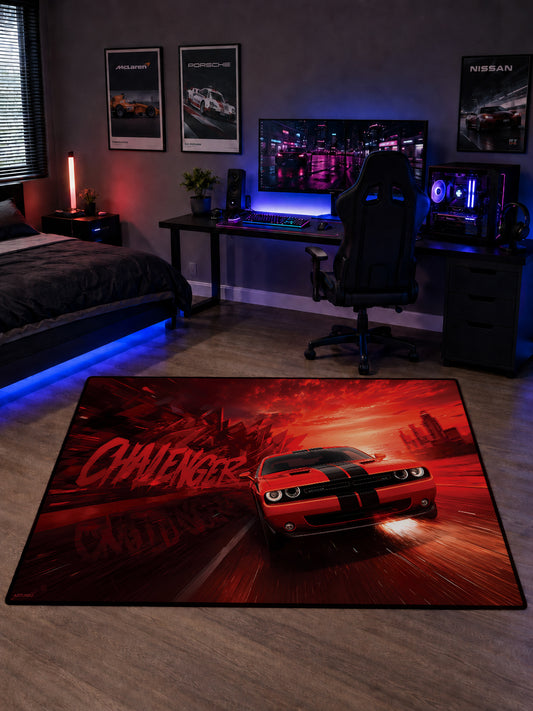 Dodge Challenger SRT Draw Dijital Baskı Halı HDRW1003