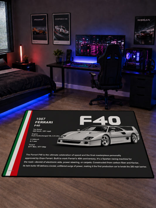 Ferrari F40 Flagship Dijital Baskı Halı HFLG1001