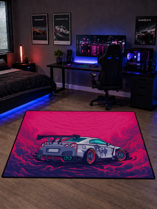 Nissan GT-R R35 Draw Dijital Baskı Halı HDRW1009