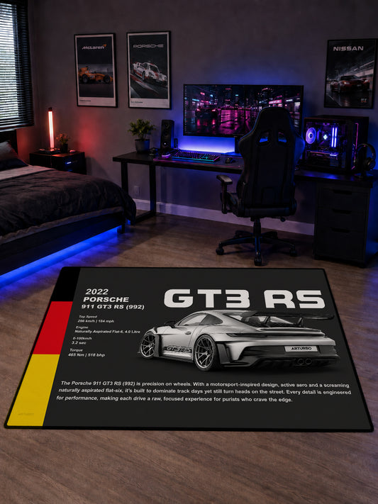Porsche 911 GT3 RS 992 Flagship Dijital Baskı Halı HFLG1009