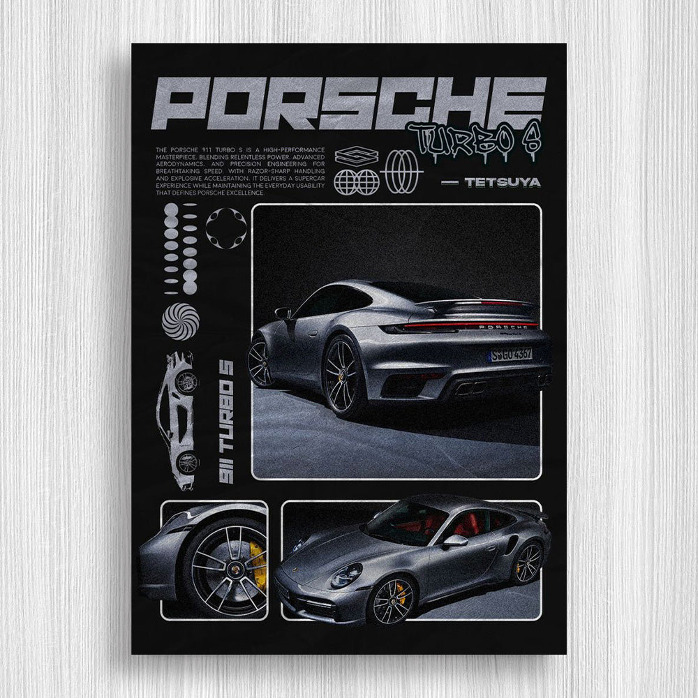 GT3RS Gri S/C Baskı Duvar Halı