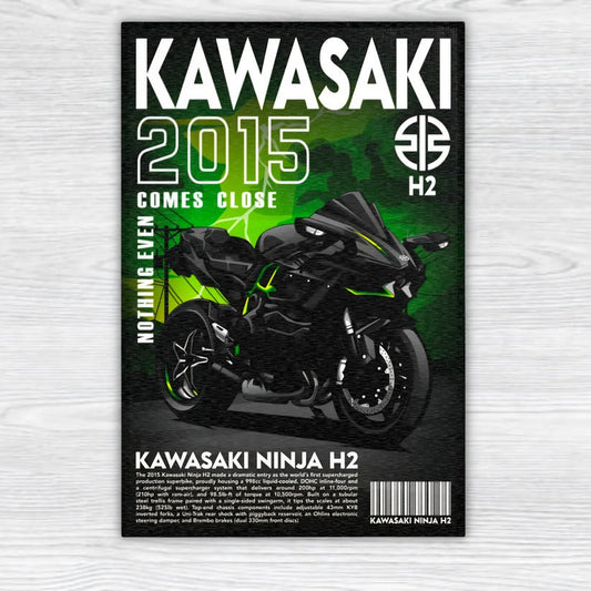 Kawasaki H2 Baskılı Halı