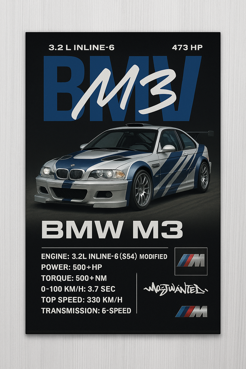 NFS M3 GTR E46 Baskılı Halı